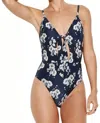 Seafolly Splendour Tie Front One Piece In Indigo In Multi