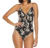 Seafolly Splendour Tie Front One Piece Swimsuit In Black In Multi