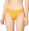 Seafolly Stardust Ruched Retro Bikini Bottom In Saffron In Yellow