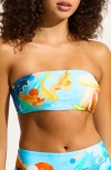 Seafolly Strapless Bandeau Bikini Top In Turquoise