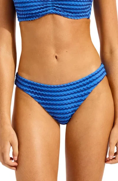 Seafolly Stripe Bikini Bottoms In Blue