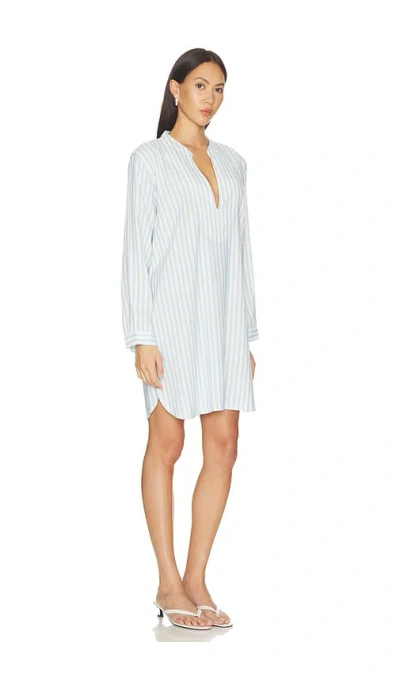 Seafolly Stripe Boxy Mini Dress In Ice Blue