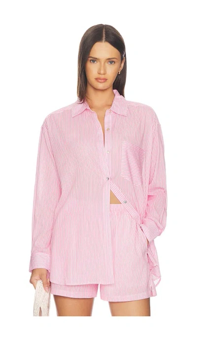 Seafolly Stripe Shirt In Pink