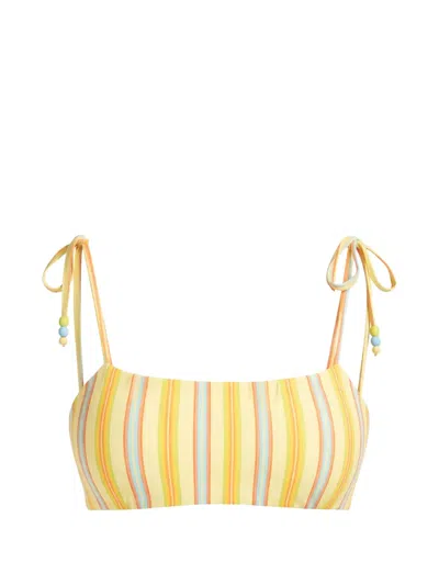 Seafolly Striped Bikini Top In Yellow
