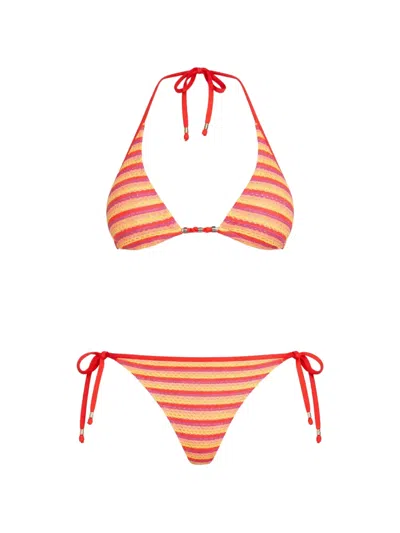 Seafolly Striped Longline Bikini In Yellow