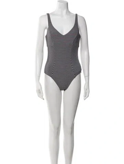 Pre-owned Seafolly Striped One-piece In Black