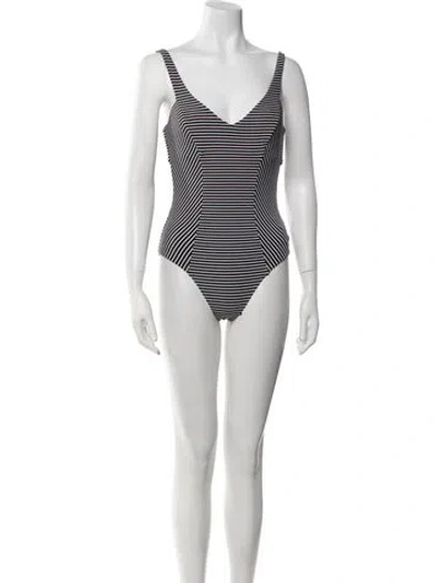 Pre-owned Seafolly Striped One-piece In Black
