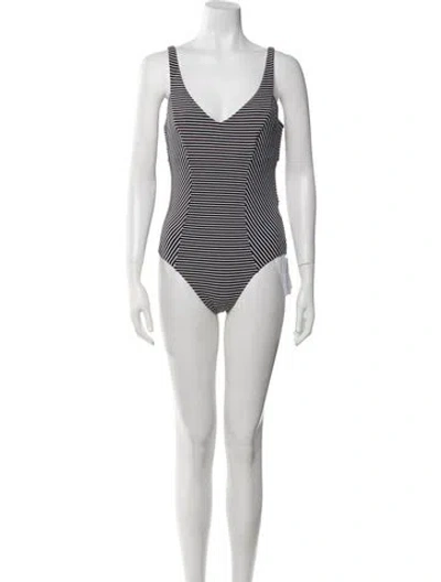 Pre-owned Seafolly Striped One-piece In Black