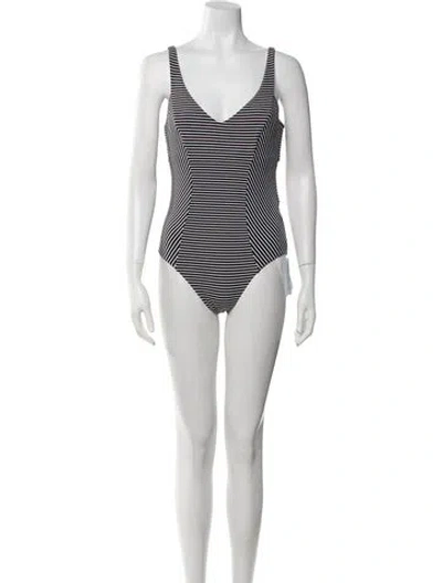 Pre-owned Seafolly Striped One-piece In Black