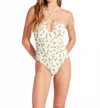 Seafolly Summer Crush Bandeau One Piece Swimsuit In White In Multi