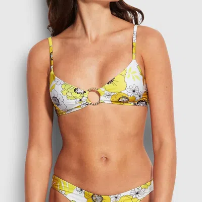 Seafolly Summer Of Love Ring Front Bralette In Lime In Green