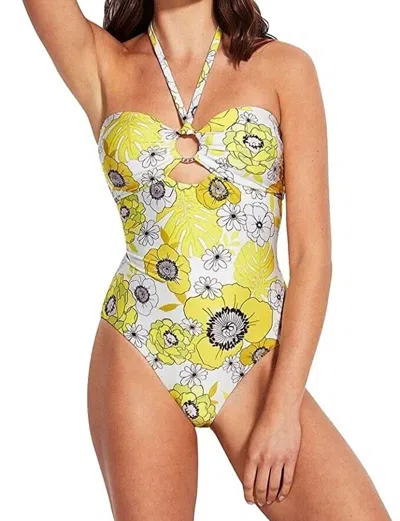 Seafolly Summer Of Love Ring Front One Piece In Wild Lime In Multi