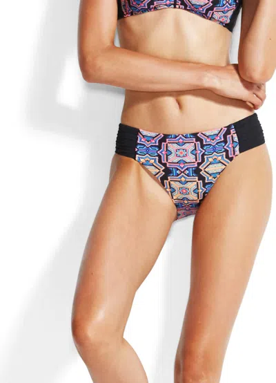 Seafolly Sun Retro Bottom In Temple In Multi