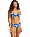 Seafolly Sunray Banded Bralette Bra Womens Ultramarine Stretch Swimwear Red321 In Multi