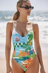 Seafolly Sunset Graphic One-piece Swimsuit In Multi