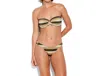 Seafolly Sunset Stripe Ring Bikini Bottom In Lurex Gold