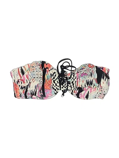 Pre-owned Seafolly Swimsuit Top Black Print Pattern Swimwear