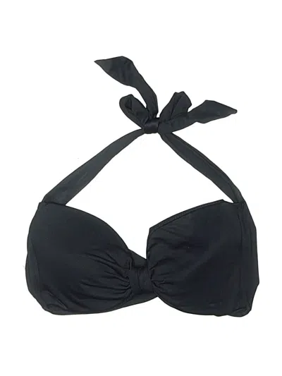 Pre-owned Seafolly Swimsuit Top Black Solid Pattern Swimwear
