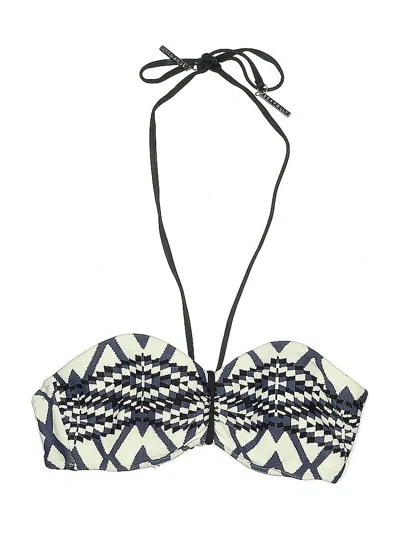Pre-owned Seafolly Swimsuit Top Blue Print Pattern Swimwear