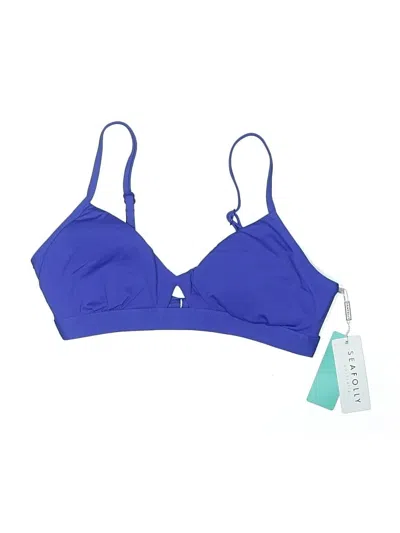 Seafolly Swimsuit Top Blue Solid Pattern Swimwear