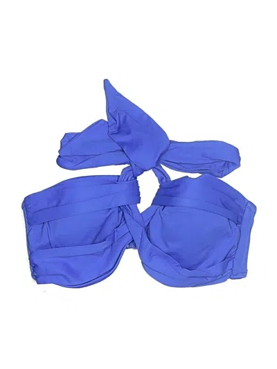 Pre-owned Seafolly Swimsuit Top Blue Solid Pattern Swimwear