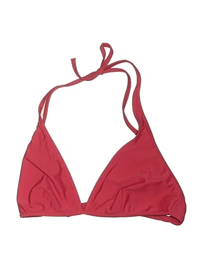 Pre-owned Seafolly Swimsuit Top Red Solid Pattern Swimwear