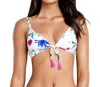 Seafolly Tie Front Bralette Bikini Top In Sea Flower Festival White In Multi