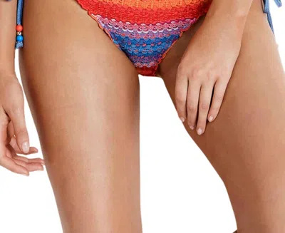 Seafolly Tie Side Hipster Bikini Bottom In Sea Red In Multi