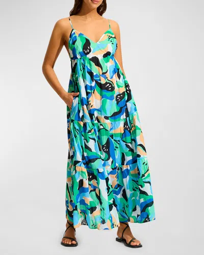 SEAFOLLY TIERED COTTON MIDI DRESS