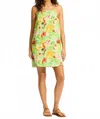 Seafolly Tropique Bandeau Mini Dress In Aloe Gel In Green