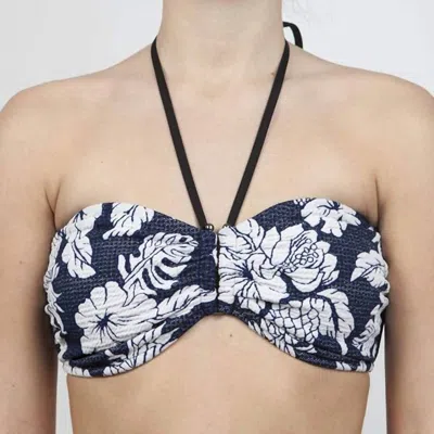 Seafolly U Tube Bandeau Bikini Top In Royal Horizon