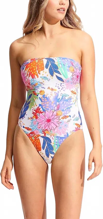 Seafolly Under The Sea Bandeau One Piece In Multi Color