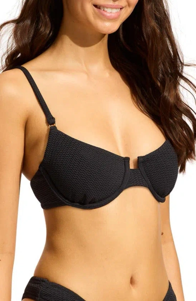 Seafolly Underwire Bikini Top In Black