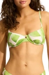 Seafolly Sunray Dd Cup Underwire Bra In Green
