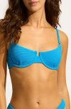 Seafolly Underwire Bikini Top In Turquoise