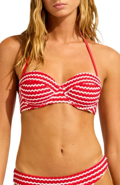 Seafolly Underwire Bustier Bikini Top In Red
