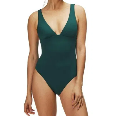 Seafolly V Neck Maillot One Piece In Green