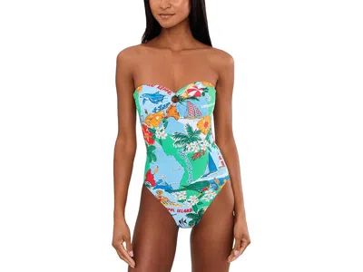 Seafolly Viva Vacation Bandeau One-piece In Blue