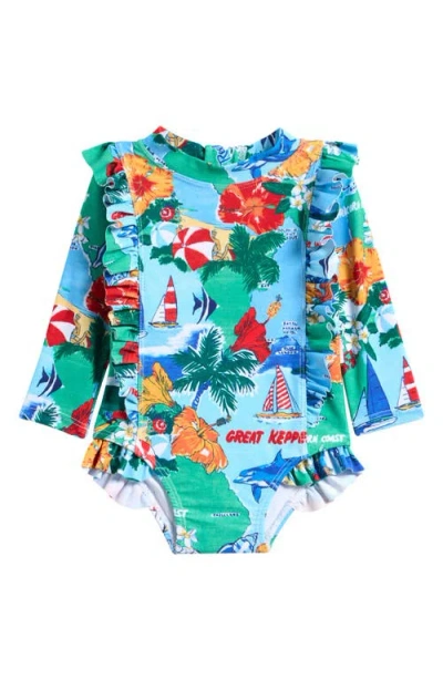 Seafolly Babies'  Viva Vacation Frill One-piece Swimsuit In Multi