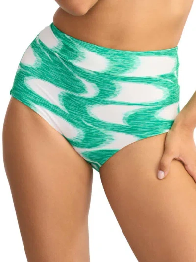 Seafolly Wavelength High-waist Bikini Bottom In Jade