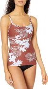 Seafolly Wild Tropics Tankini Top In Amber In Brown