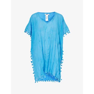 Seafolly Womens Azure Relaxed-fit Cotton Kaftan