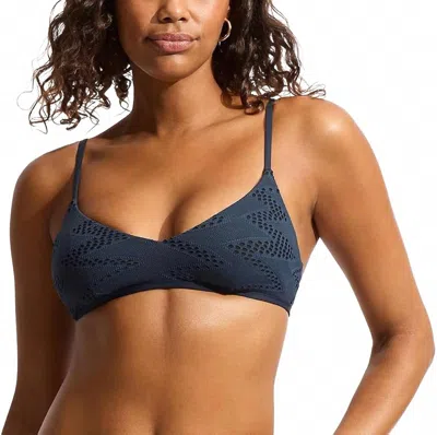 Seafolly Women's Chiara Bralette Top In Navy In Blue