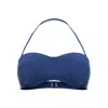 Seafolly Women's Solid Quilted Bustier Bikini Top In French Blue In Blue