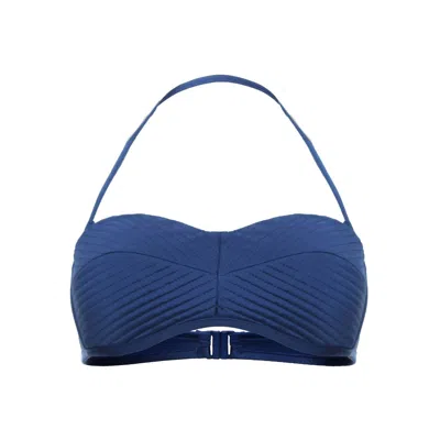 Seafolly Women's Solid Quilted Bustier Bikini Top In French Blue