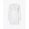 Seafolly Open-knit Regular-fit Knitted Mini Dress In White