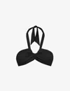 Seafolly Collective Twist-detail Halterneck Recycled Nylon-blend Bikini Top In Black