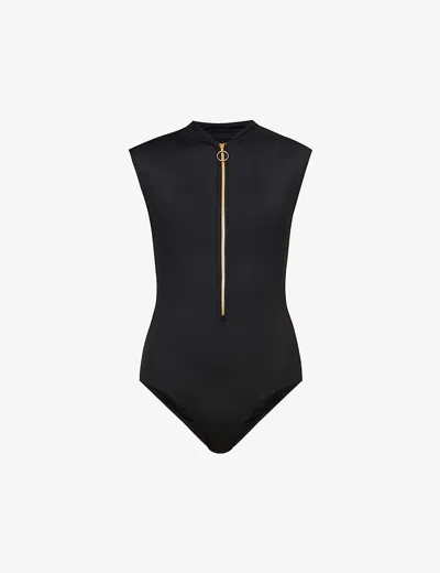 SEAFOLLY WOMENS SEAFOLLY COLLECTIVE ZIP-FRONT STRETCH-NYLON SWIMSUIT,50795360