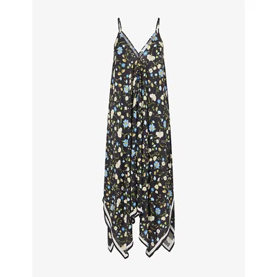 Seafolly Womens Black Modern Romance V-neck Woven Midi Dress