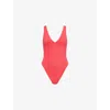 Seafolly Womens  Sea Dive V-neck Swimsuit In Chilli Red